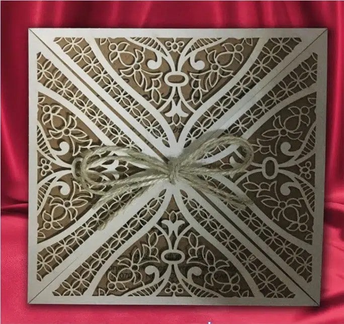 Wedding invitation with golden elements